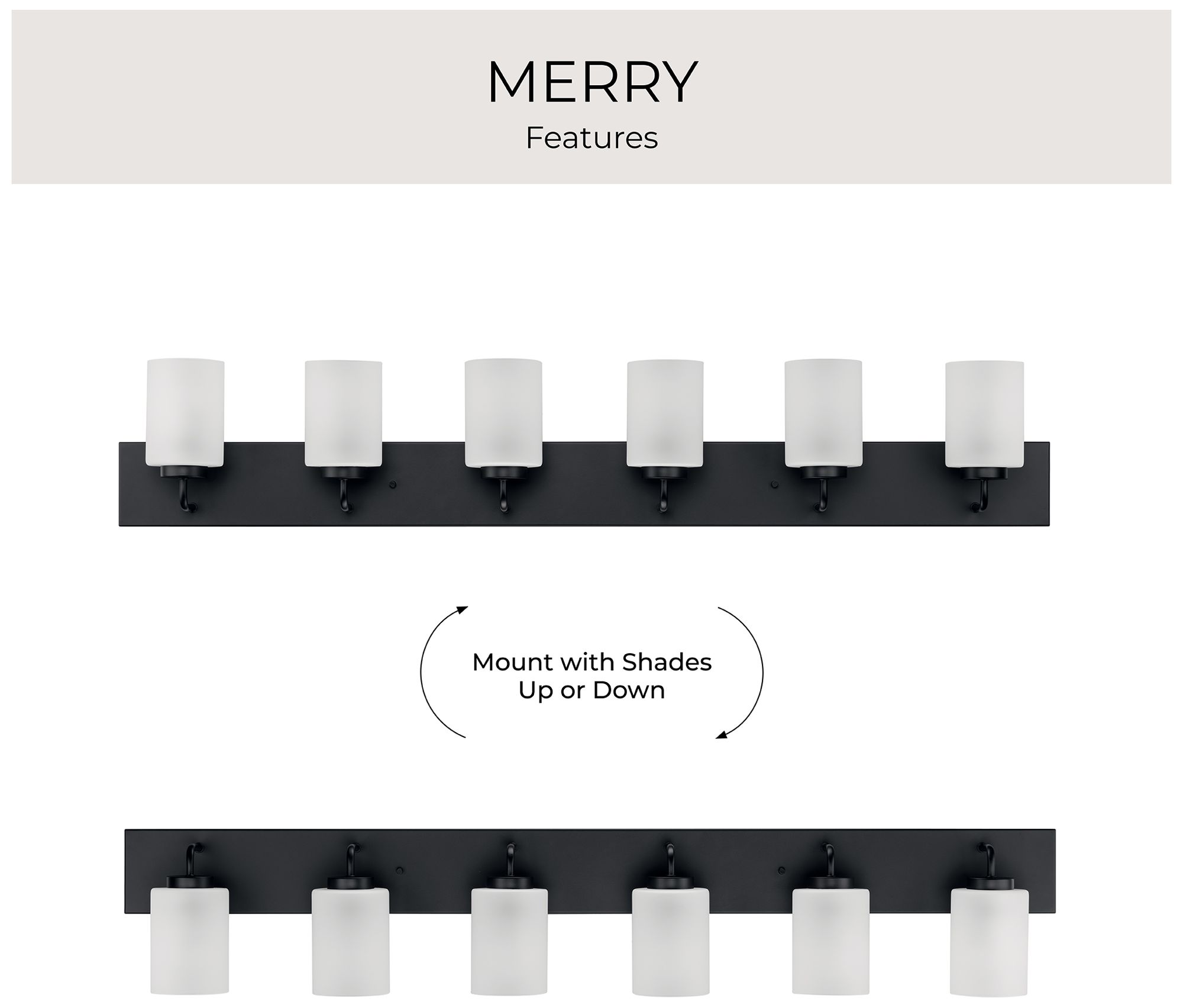 Progress Lighting Merry 6-Light Etched Glass Transitional Vanity Light