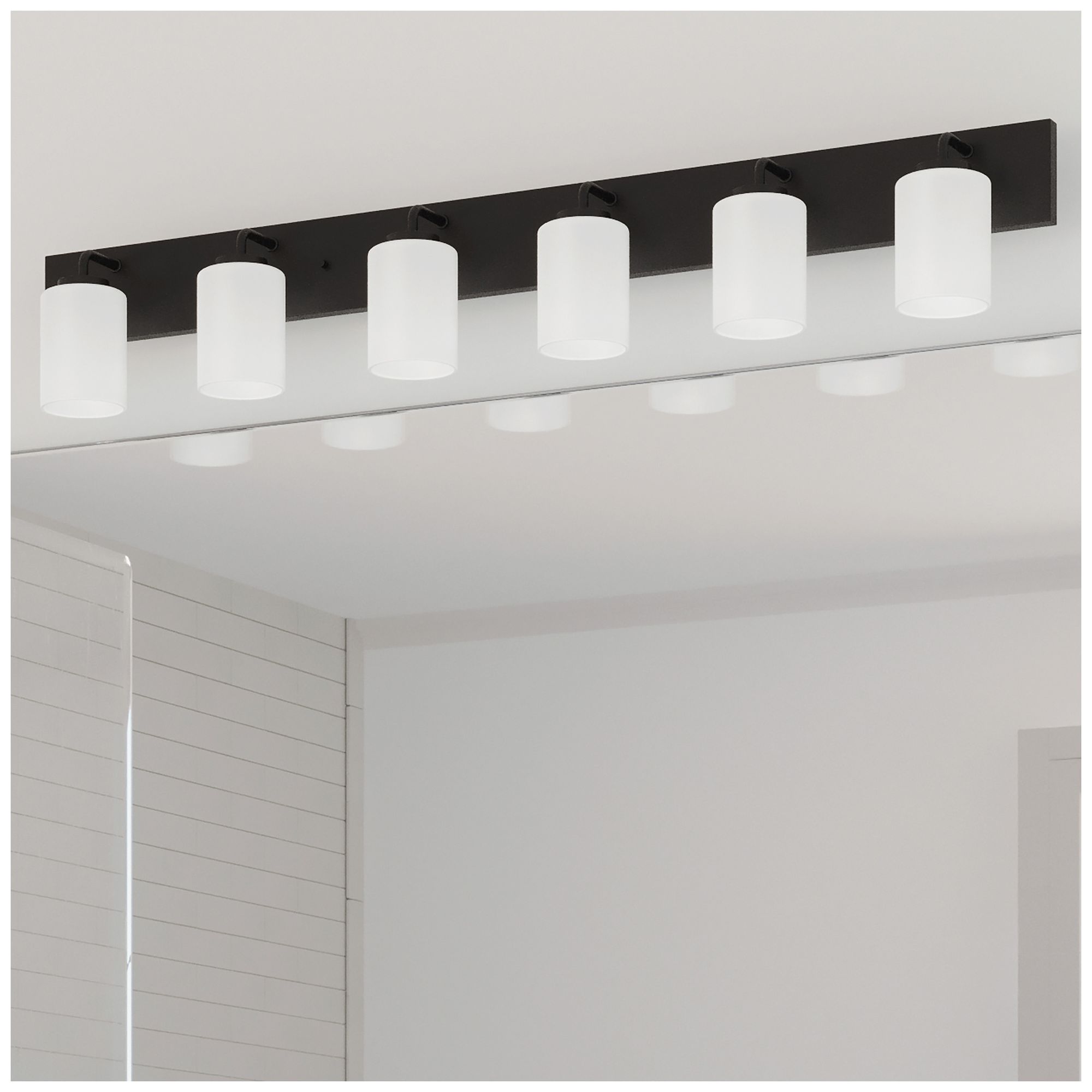 Progress Lighting Merry 6-Light Etched Glass Transitional Vanity Light