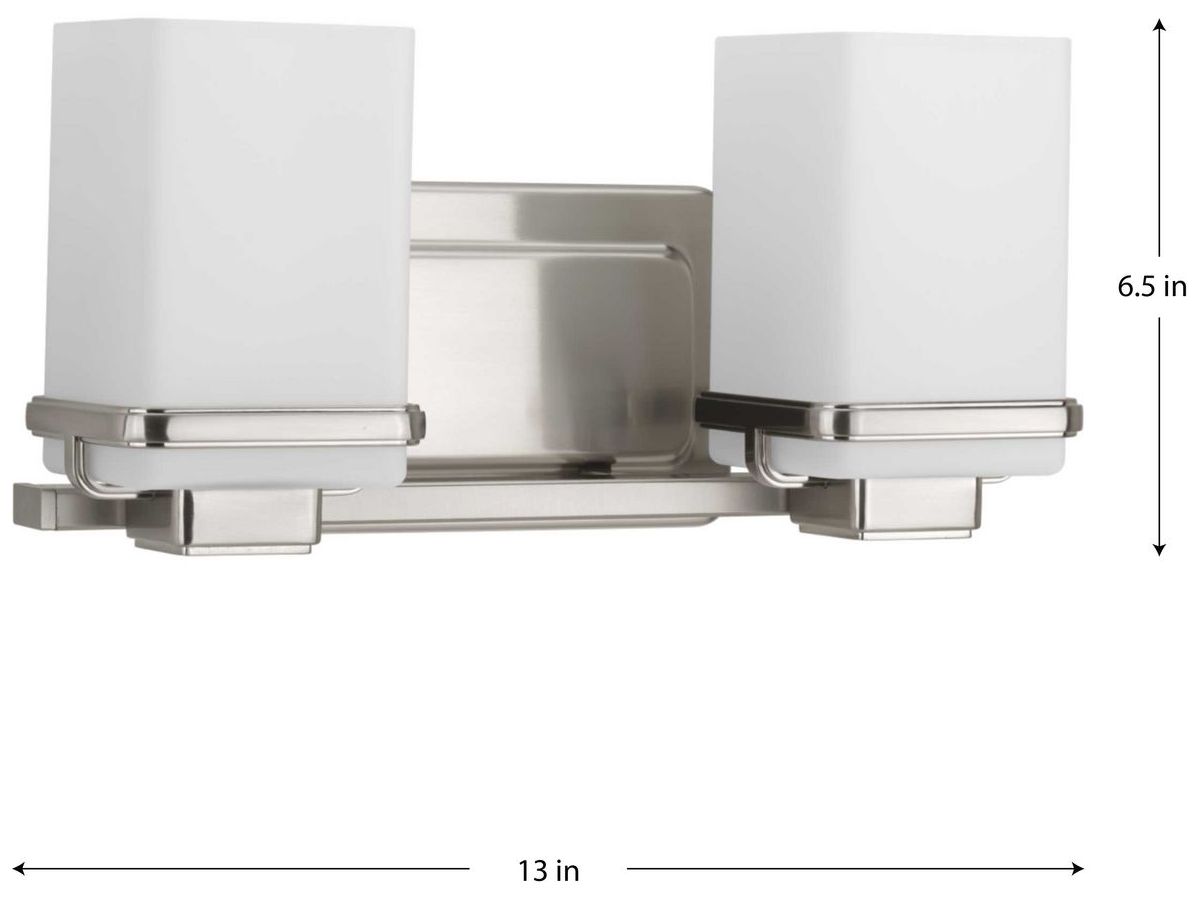 Image 5 Progress Lighting Metric Collection Brushed Nickel 2-Light Vanity more views