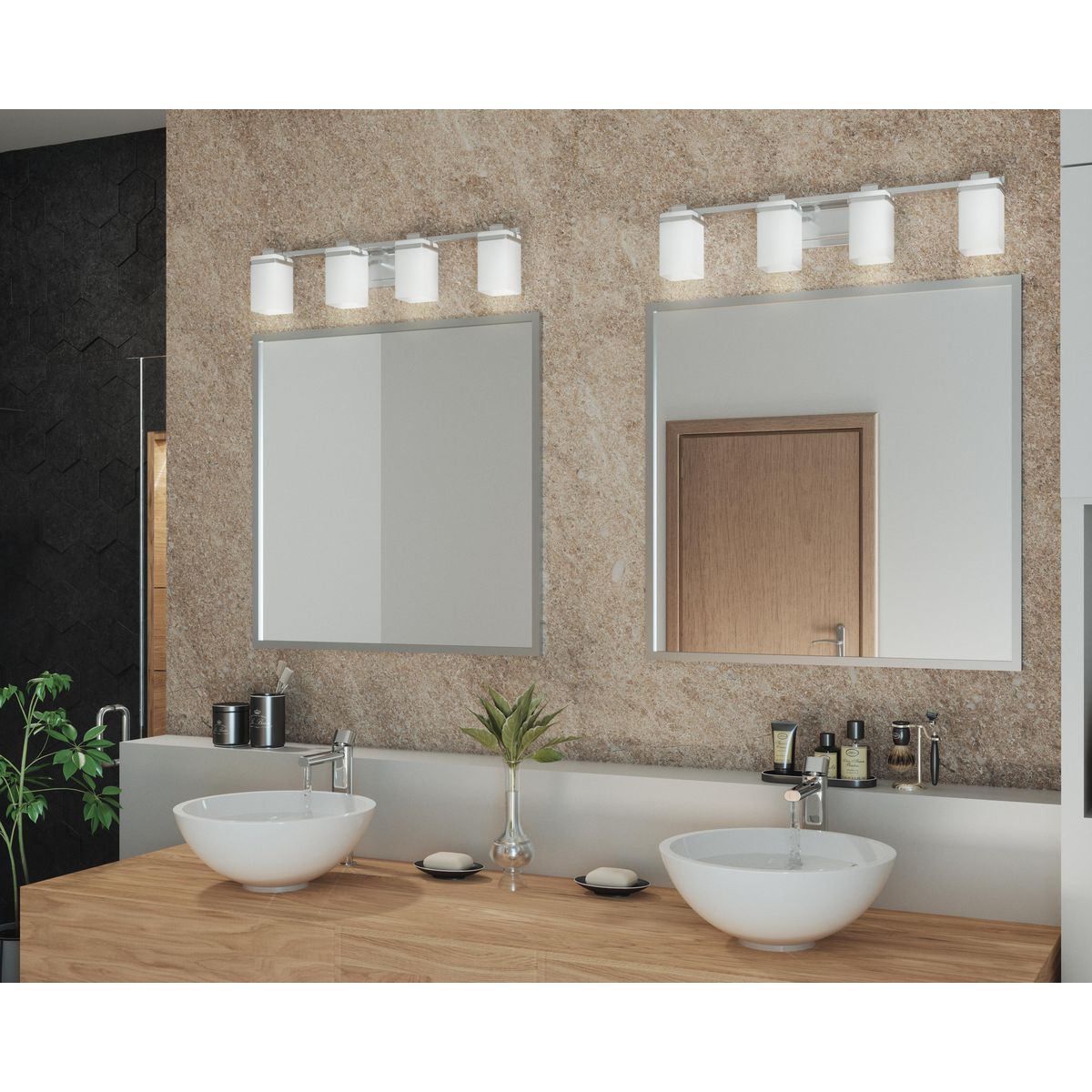 Image 2 Progress Lighting Metric Collection Brushed Nickel 4-Light Vanity more views
