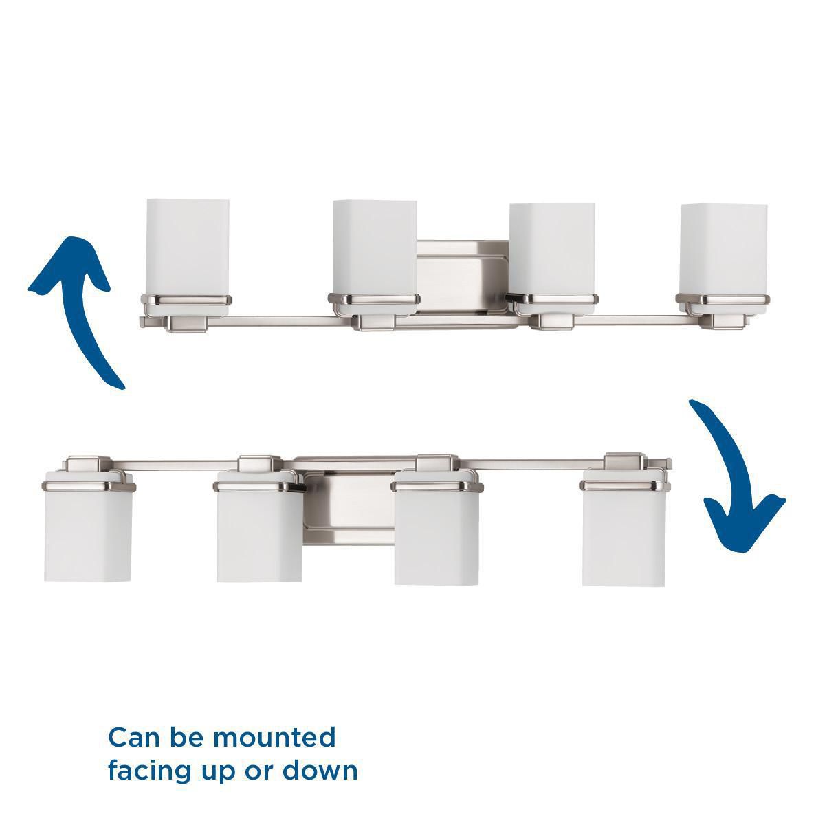 Image 4 Progress Lighting Metric Collection Brushed Nickel 4-Light Vanity more views