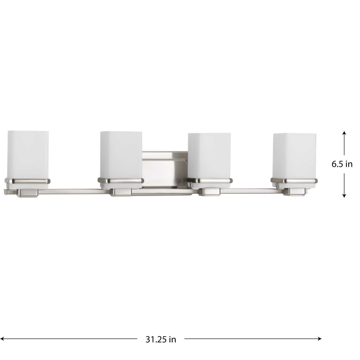 Image 5 Progress Lighting Metric Collection Brushed Nickel 4-Light Vanity more views