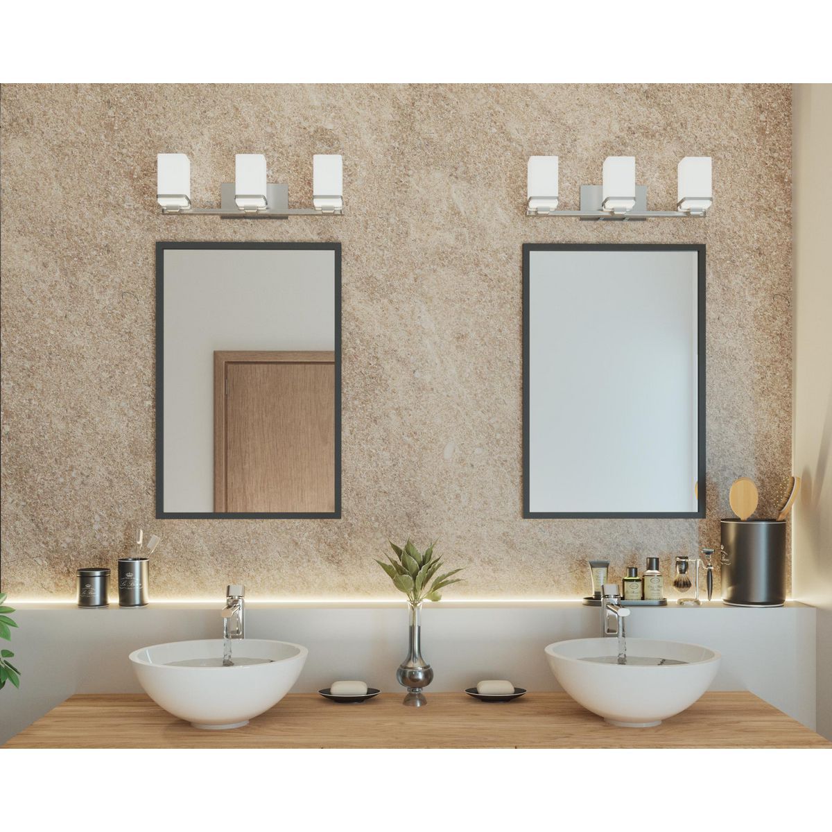 Image 2 Progress Lighting Metric Collection Polished Chrome 3-Light Vanity more views