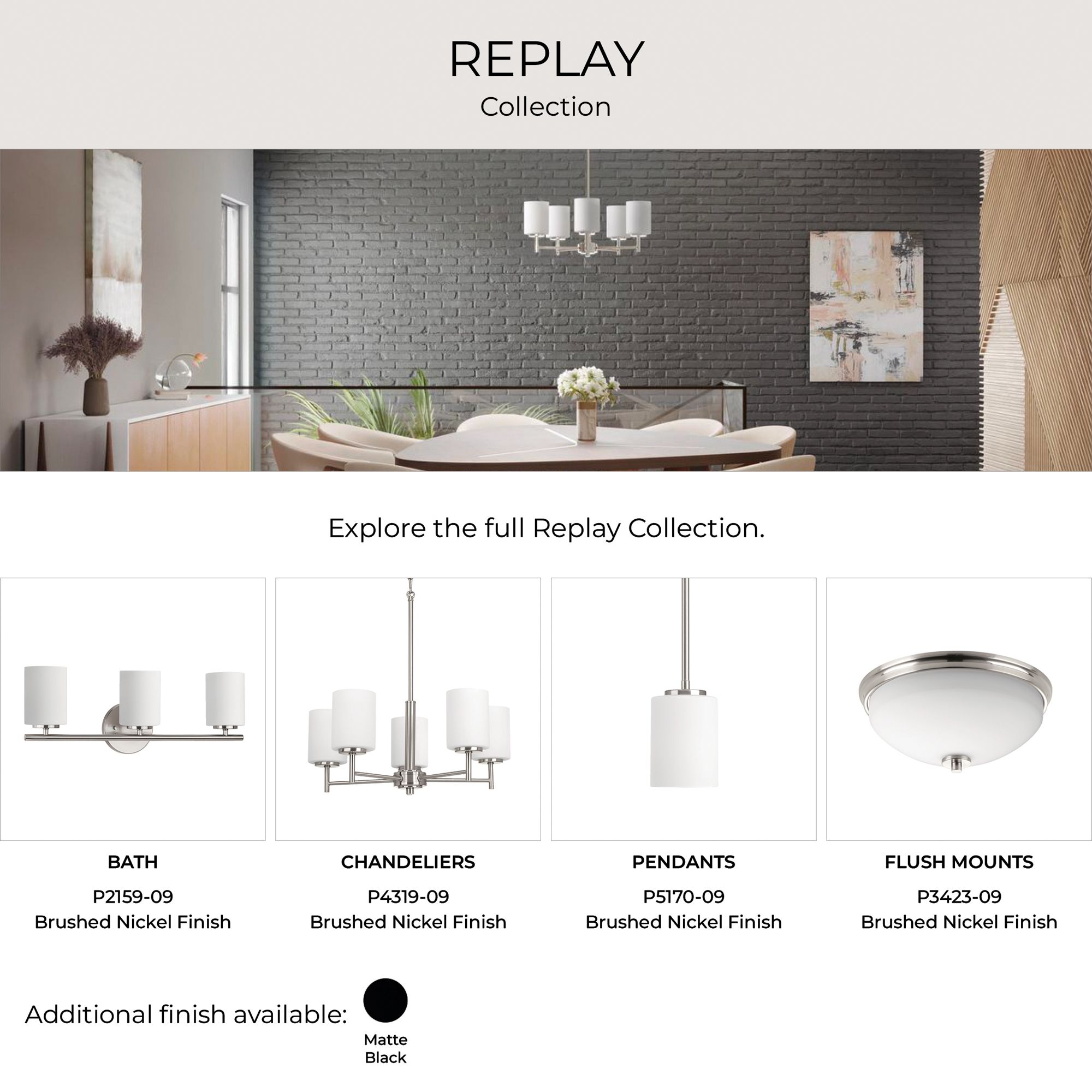 Progress Lighting Replay 6-Light Traditional Vanity Light