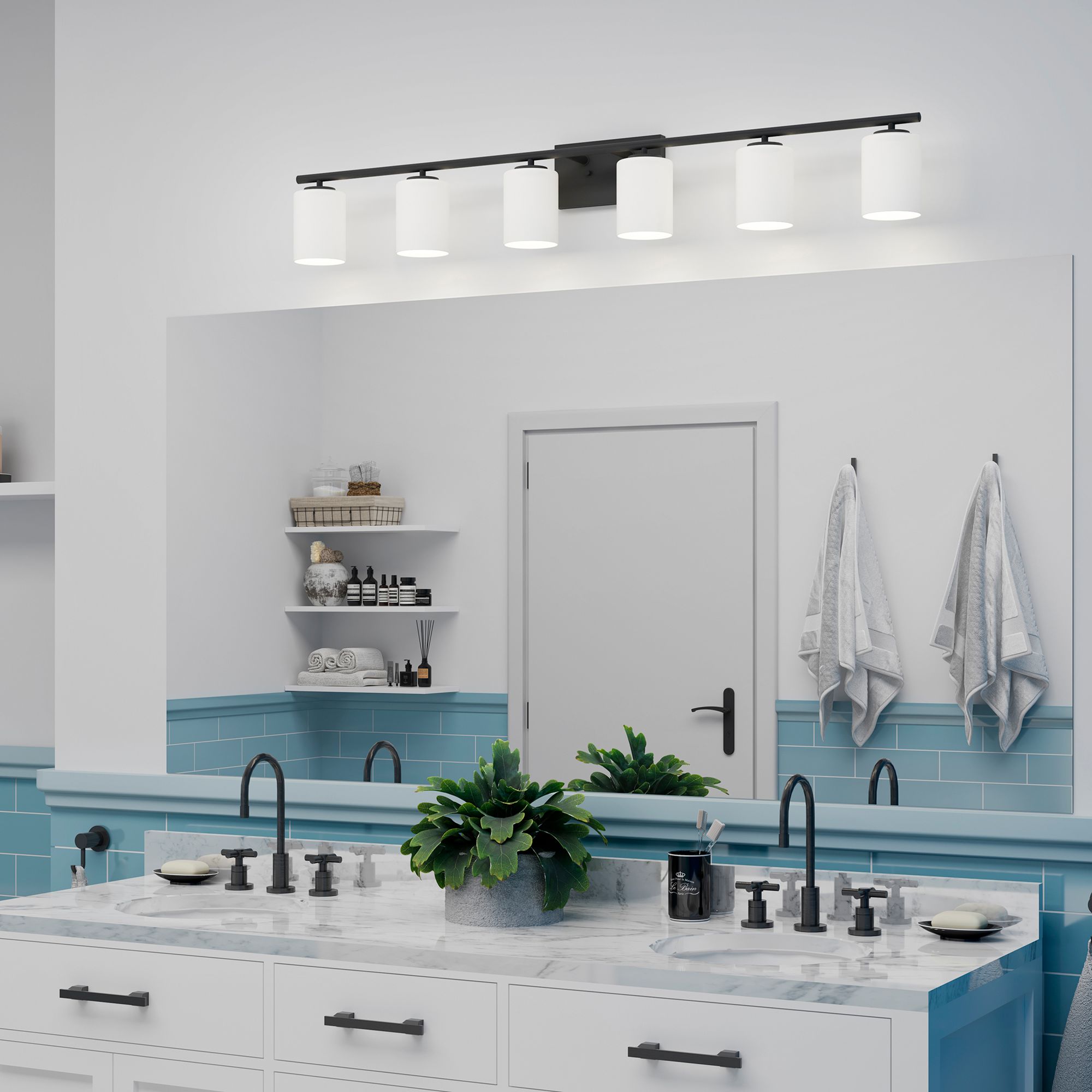 Progress Lighting Replay 6-Light Traditional Vanity Light