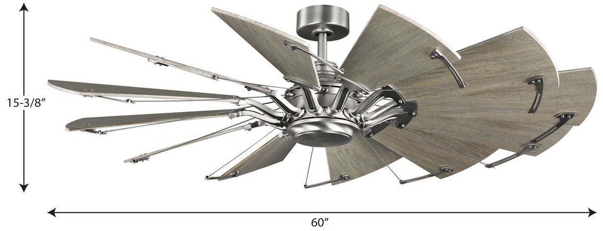 Progress Lighting Springer Collection 60" Twelve-Blade 60" Ceiling Fan