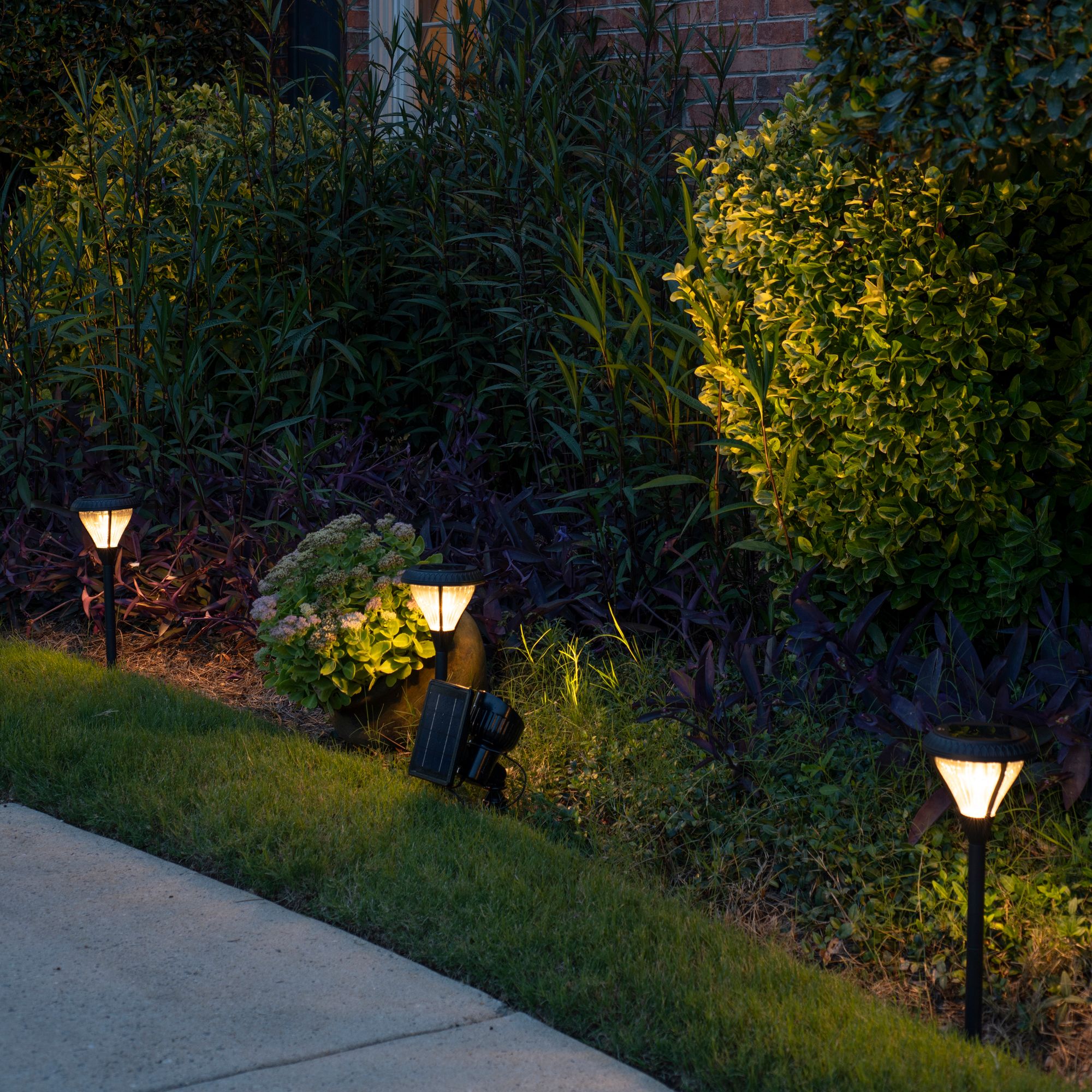 Watch A Video About the Progressive Solar Black Dual Mount Pathway Spot Light and Floodlight