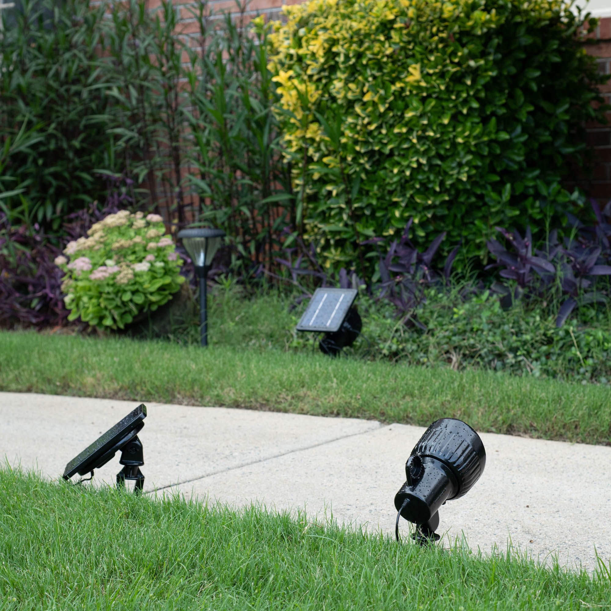 Watch A Video About the Progressive Solar Black Dual Mount Pathway Spot Light and Floodlight