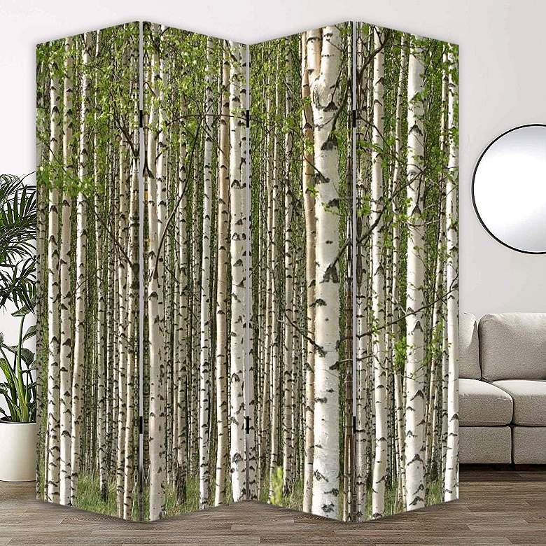 Image 1 Prolific Forrest 84 inch Wide Printed Canvas Screen/Room Divider