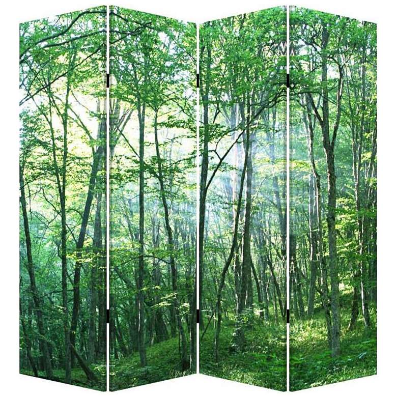 Image 4 Prolific Forrest 84" Wide Printed Canvas Screen/Room Divider more views