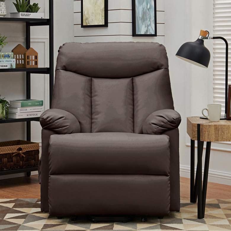 Image 1 ProLounger&#174; Brown Renu Leather Power Recline Lift Chair