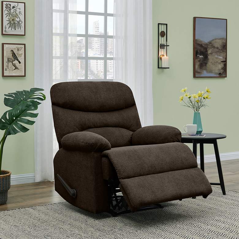Image 1 ProLounger Chocolate Brown Chenille Wall Hugger Recliner Chair
