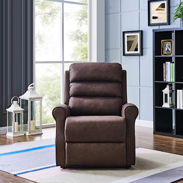 Image 1 ProLounger&#174; Chocolate Nubuck Power Lift Recliner Chair