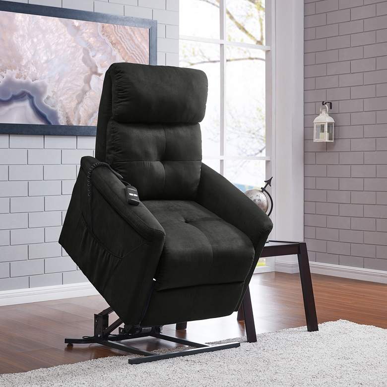 Image 1 ProLounger Gray Microfiber Power Recline Lift Chair