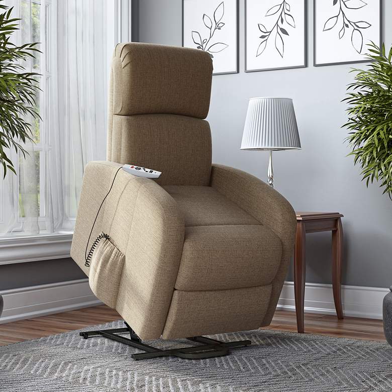 Image 1 ProLounger Recline Lift Chair with Heat Massage in Tan
