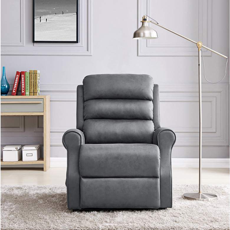 Image 1 ProLounger® Slate Nubuck Suede Power Lift Recliner Chair