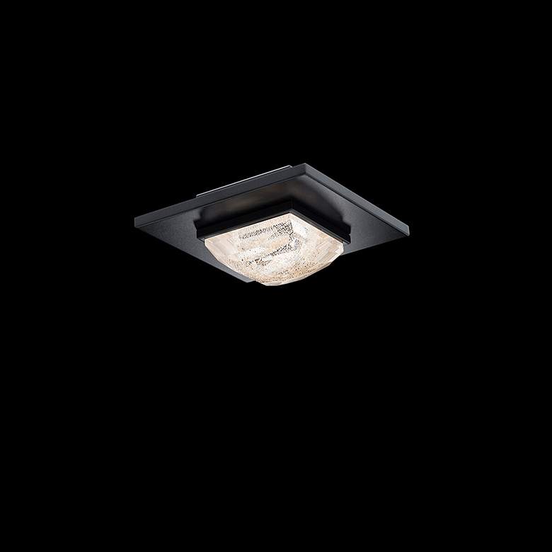Image 1 Promenade 4"H x 9"W 1-Light Crystal Flush Mount in Black