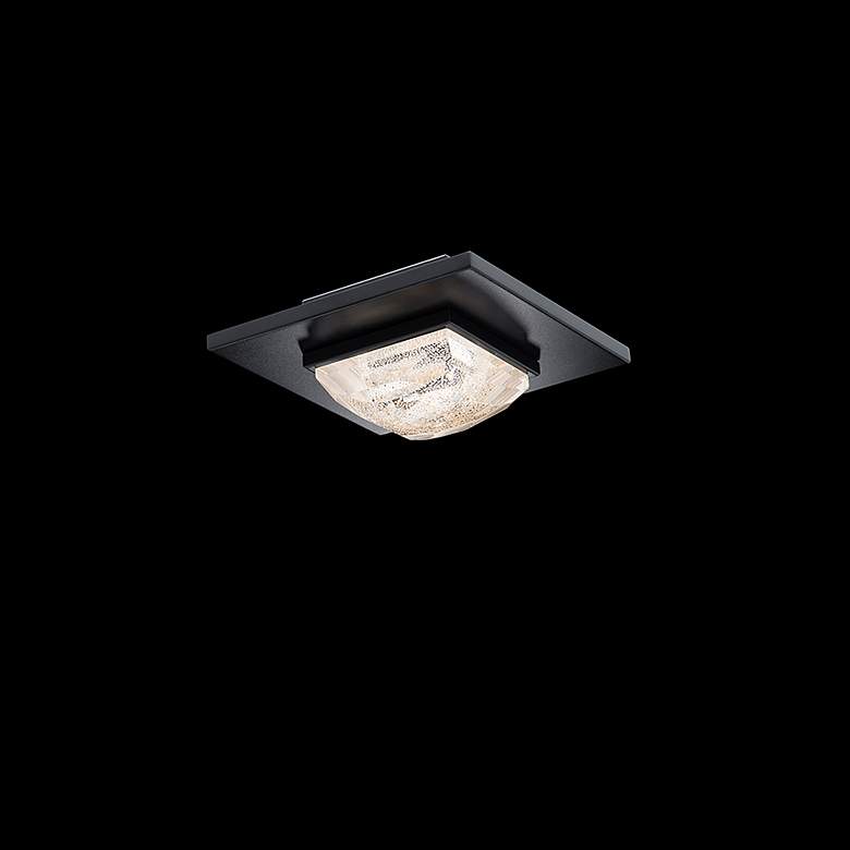 Image 2 Promenade 4"H x 9"W 1-Light Crystal Flush Mount in Black more views