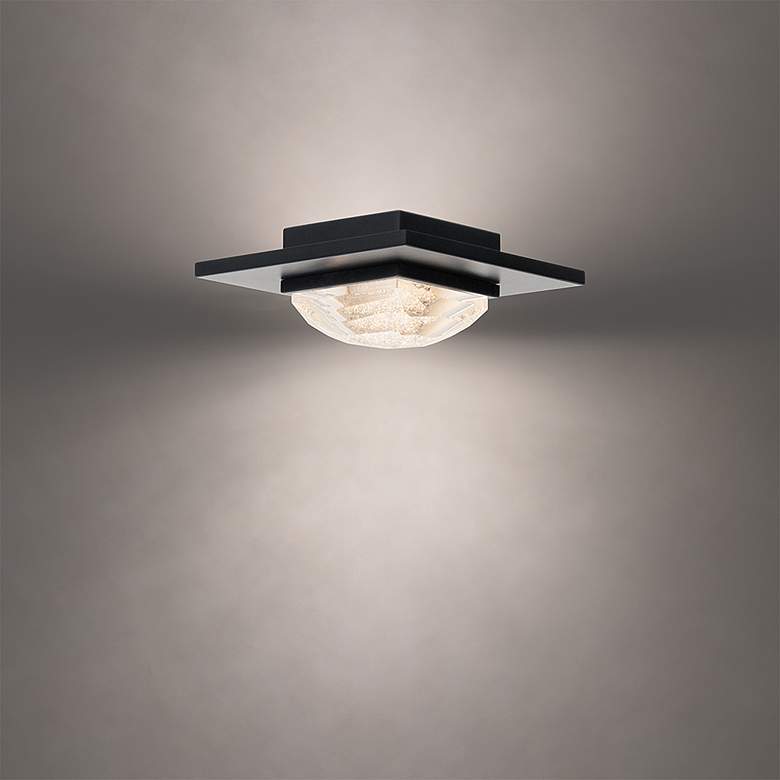 Image 3 Promenade 4"H x 9"W 1-Light Crystal Flush Mount in Black more views