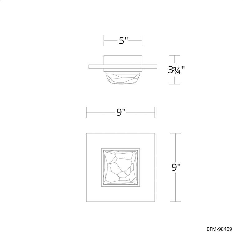 Image 5 Promenade 4"H x 9"W 1-Light Crystal Flush Mount in Black more views