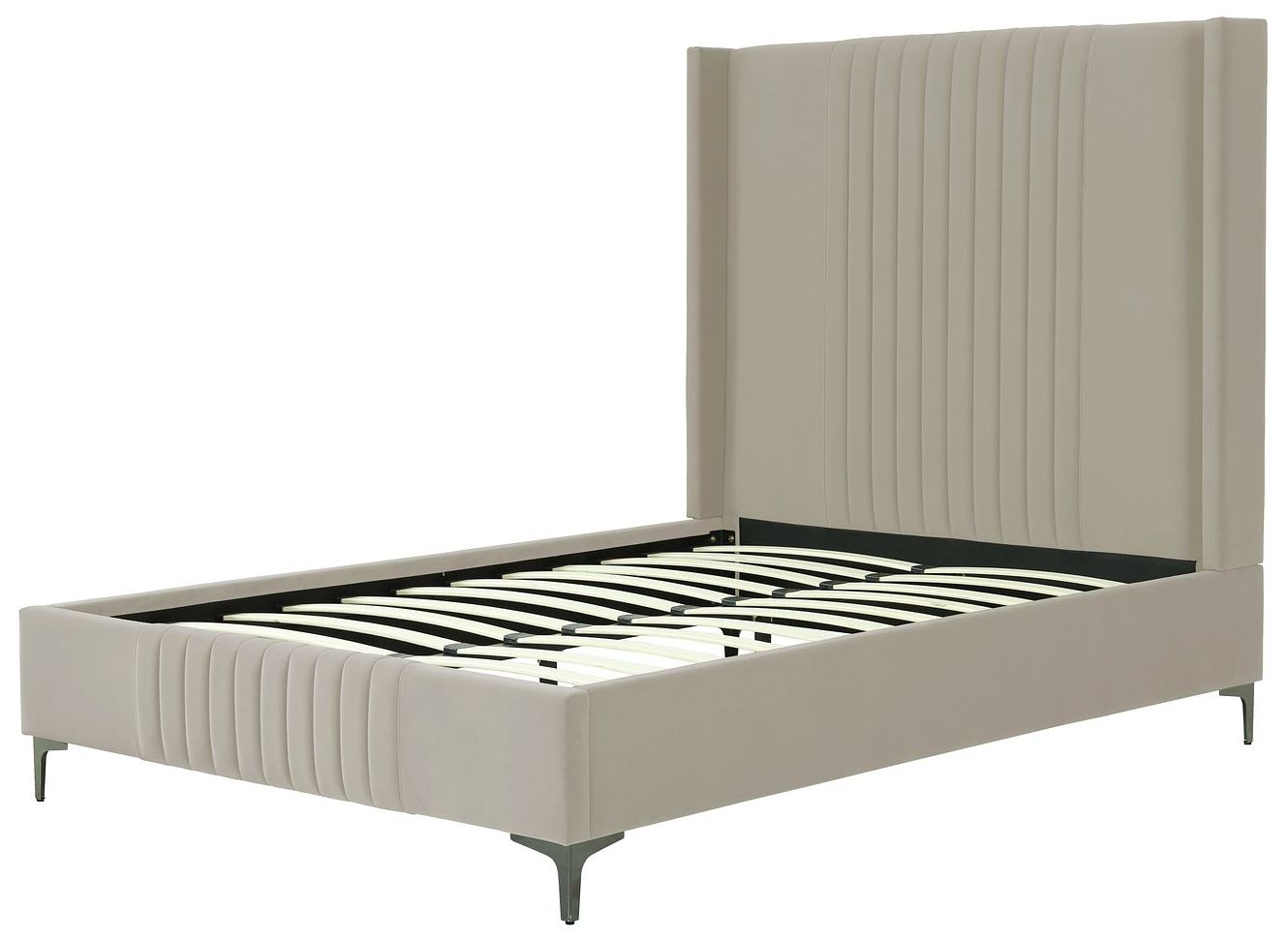 Promenade Mid-Century Modern Velvet Upholstered Full Bed in Rustic Taupe