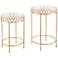 Promenade Mirrored and Gold Tray Tables - 2-Piece Set