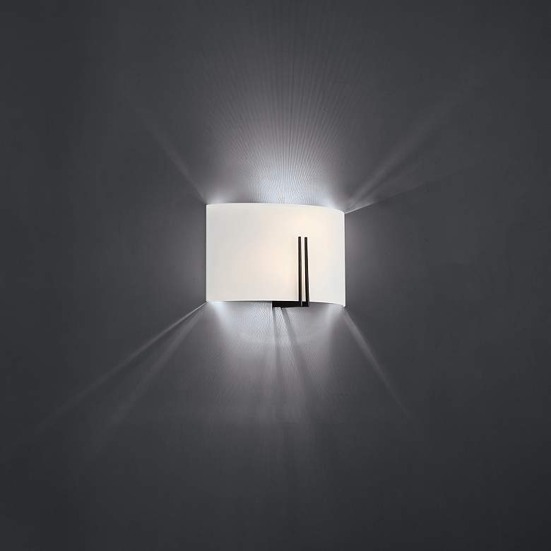 Image 1 Prong - E26 LED 12" Wall Sconce - Matte Black Finish - White Glass