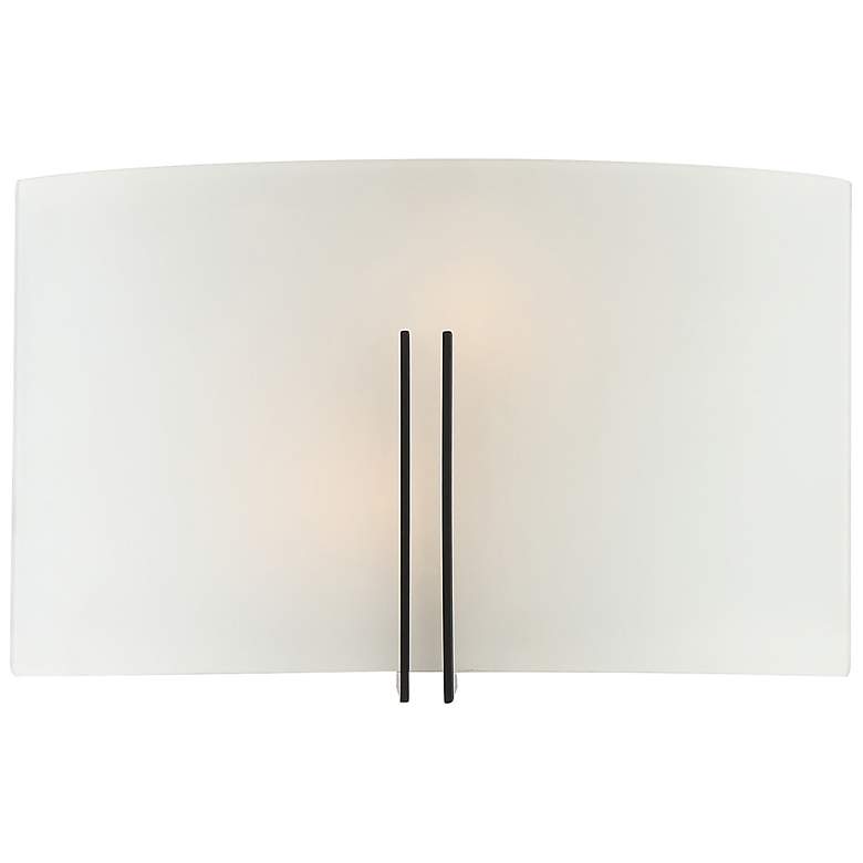 Image 3 Prong - E26 LED 12" Wall Sconce - Matte Black Finish - White Glass more views