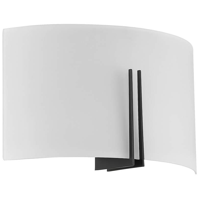 Image 7 Prong - E26 LED 12" Wall Sconce - Matte Black Finish - White Glass more views