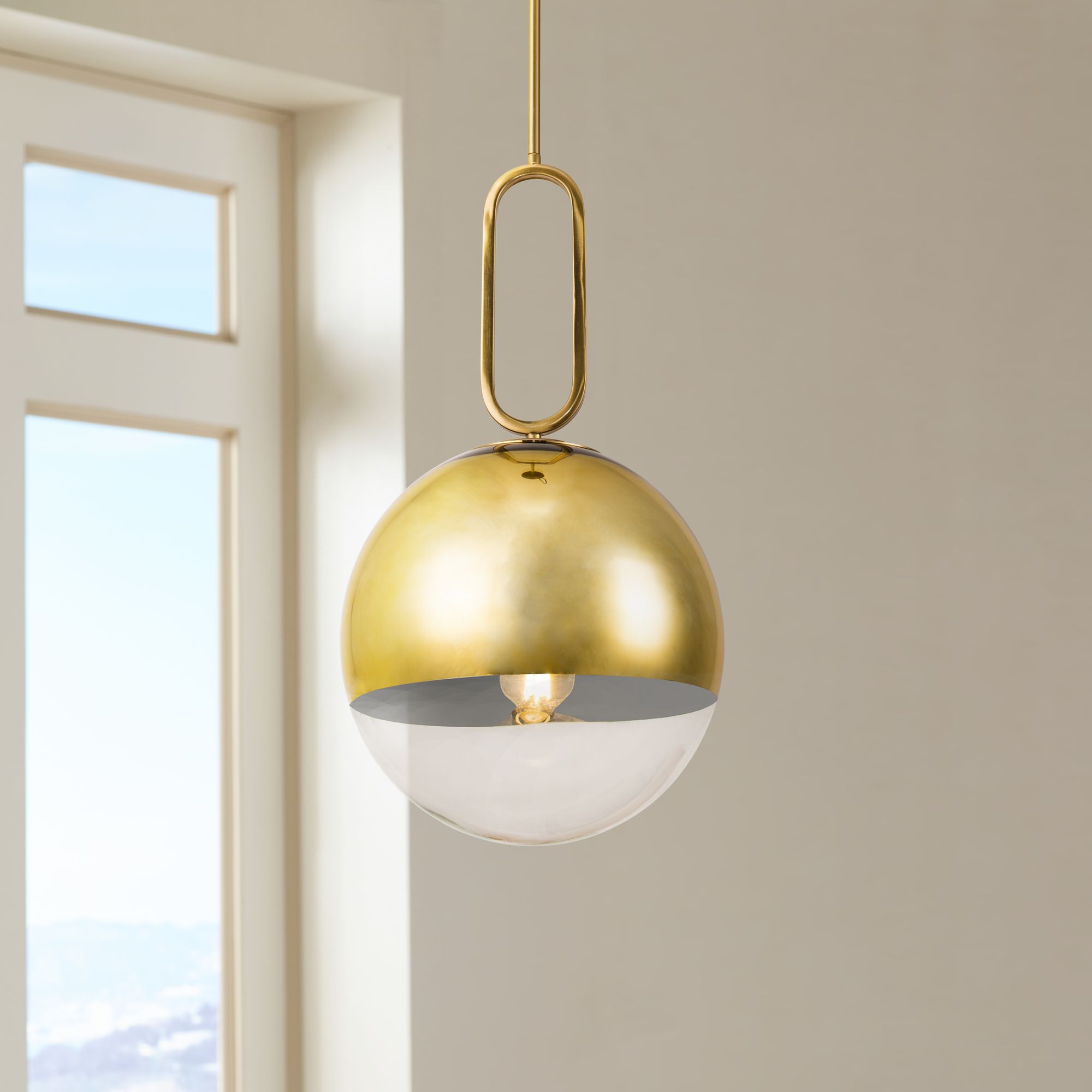 clear glass and gold pendant lights