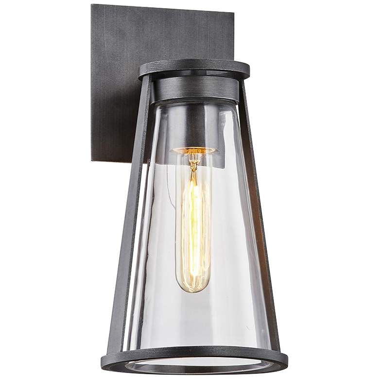 Image 1 Prospect 12 inch High Graphite Cone Outdoor Wall Light
