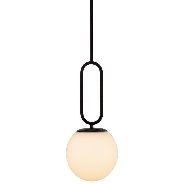 Image 2 Prospect 9 3/4"W Opal Glass Matte Black Mini Pendant Light