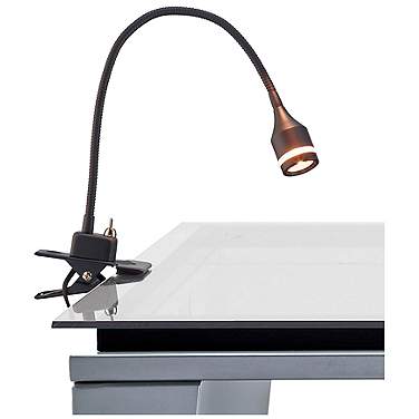 Prospect Matte Black Adjustable Gooseneck LED Clip-On Desk Lamp