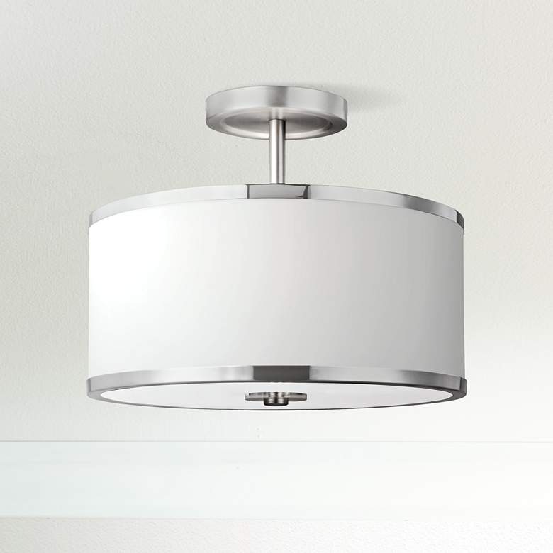 Image 1 Prospect Park 12 3/4 inch Wide Satin Nickel Ceiling Light