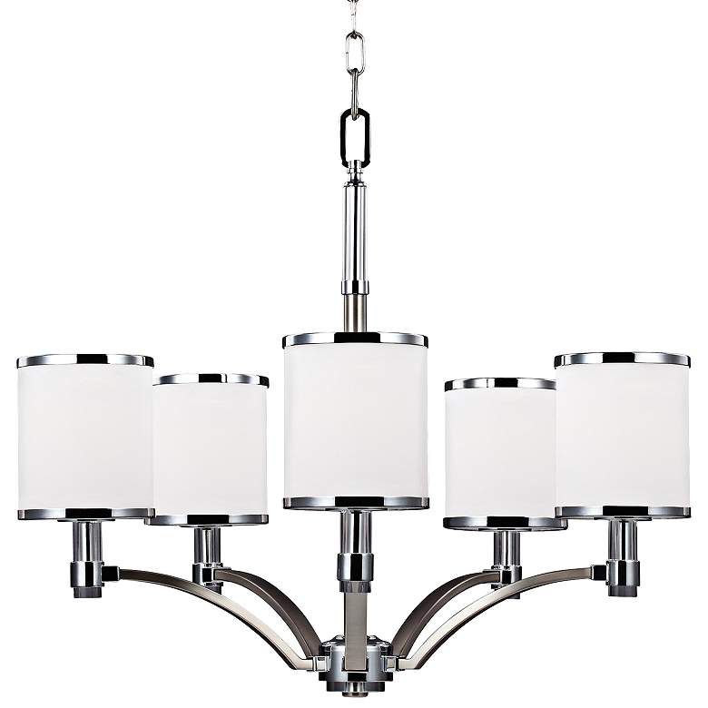 Image 1 Prospect Park 25 1/4 inch Wide Nickel/Chrome Chandelier