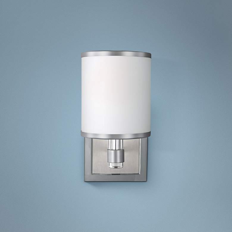 Image 1 Prospect Park 9 3/4 inch High Satin Nickel Wall Sconce