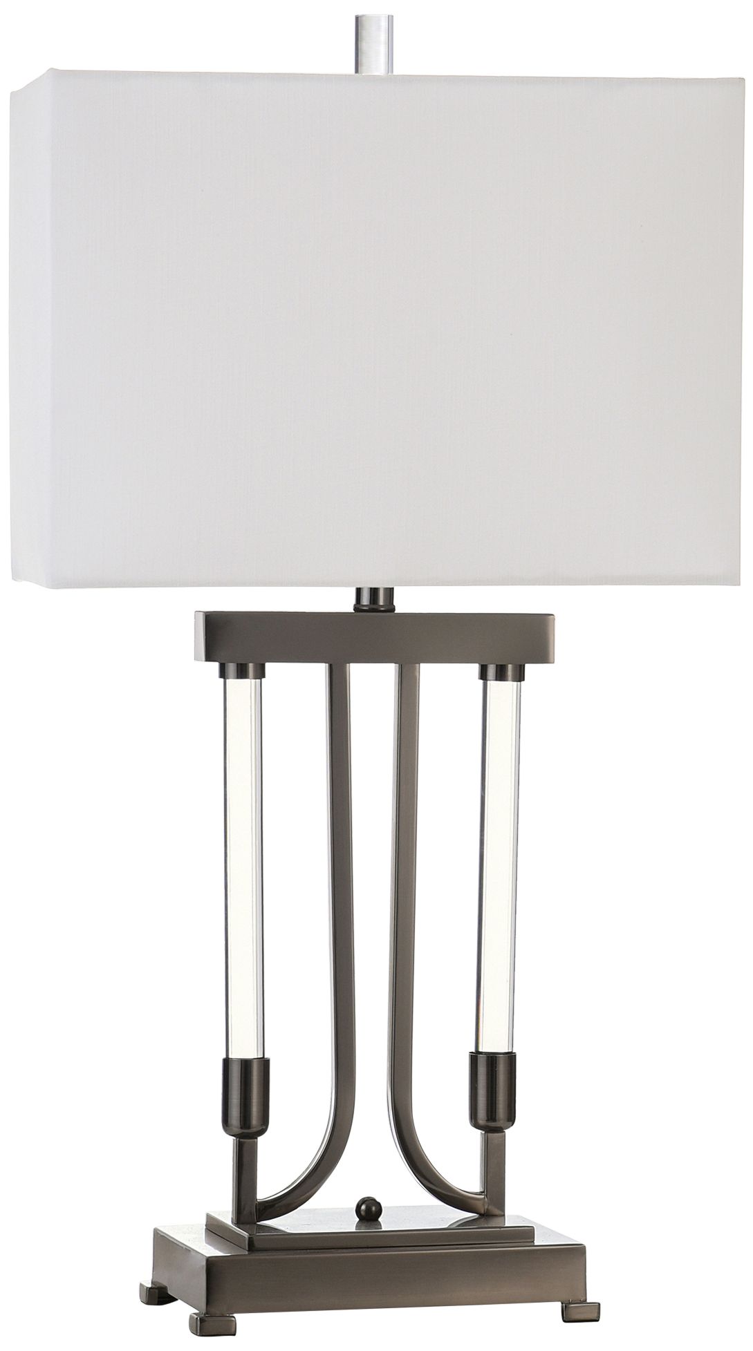 Prospect Pewter Metal and Clear Crystal Table Lamp