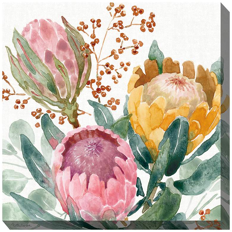 Image 1 Protea Passion 24" Square Outdoor Canvas Wall Art