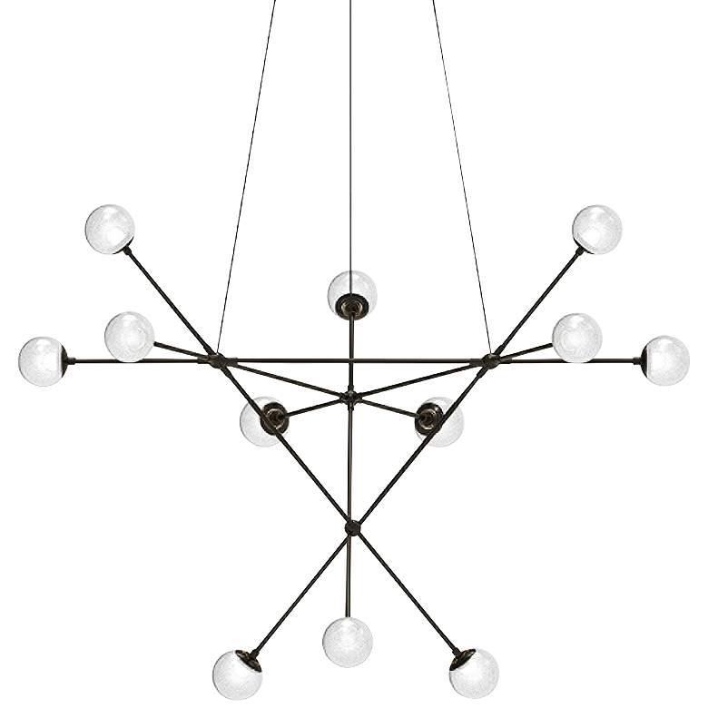 Image 1 Proton 40" Wide Nickel and White 12-Light LED Pendant Light