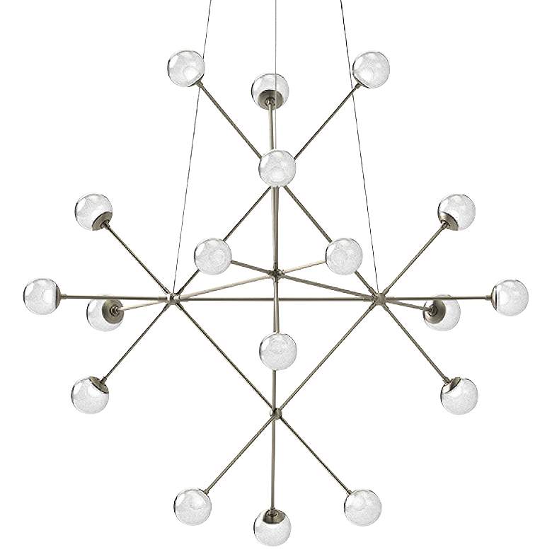 Image 1 Proton™ 40"W Satin Nickel 18-Light LED Pendant Light