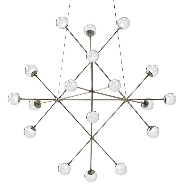 Image 1 Proton&#8482; 40 inchW Satin Nickel 18-Light LED Pendant Light