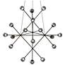 Proton Beta LED Pendant - Polished Black Nickel - Smoke Glass