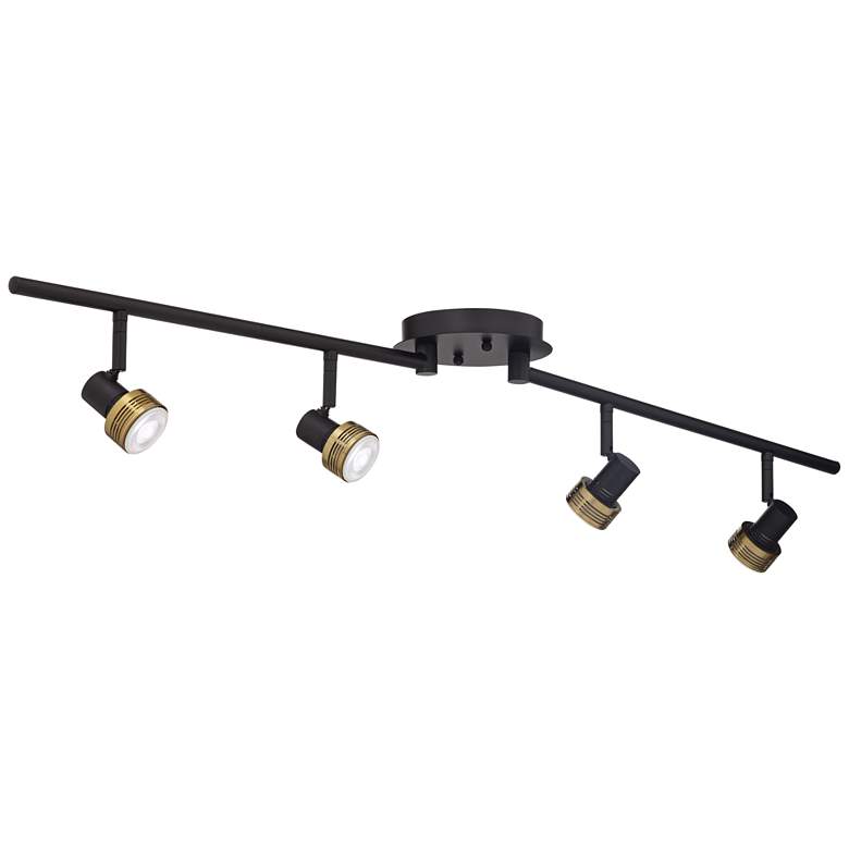 Image 5 ProTrack 43 1/2" Wide 4-Light Black and Gold LED Track Fixture more views
