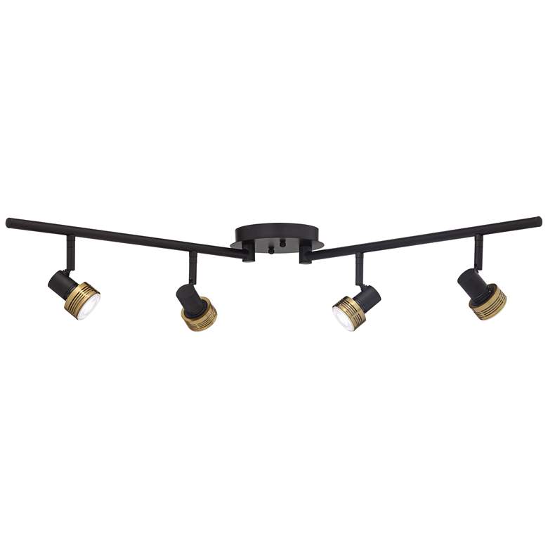 Image 6 ProTrack 43 1/2" Wide 4-Light Black and Gold LED Track Fixture more views