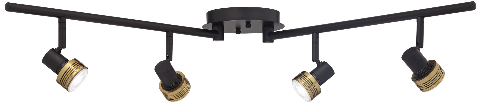 Image 6 ProTrack Dalin 43 1/2" Wide 4-Light Black and Gold LED Track Fixture more views