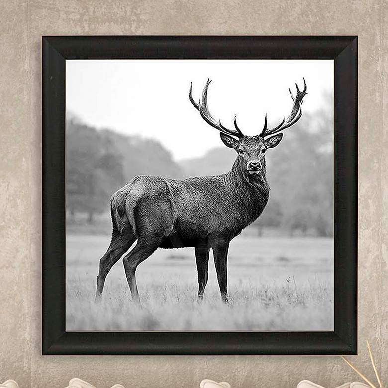 Image 2 Proud Deer 35 inch Square Giclee Framed Wall Art