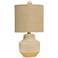 Prova Ceramic Table Lamp - Cream Finish - Beige Hardback Fabric Shade