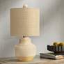 Prova Ceramic Table Lamp - Cream Finish - Beige Hardback Fabric Shade