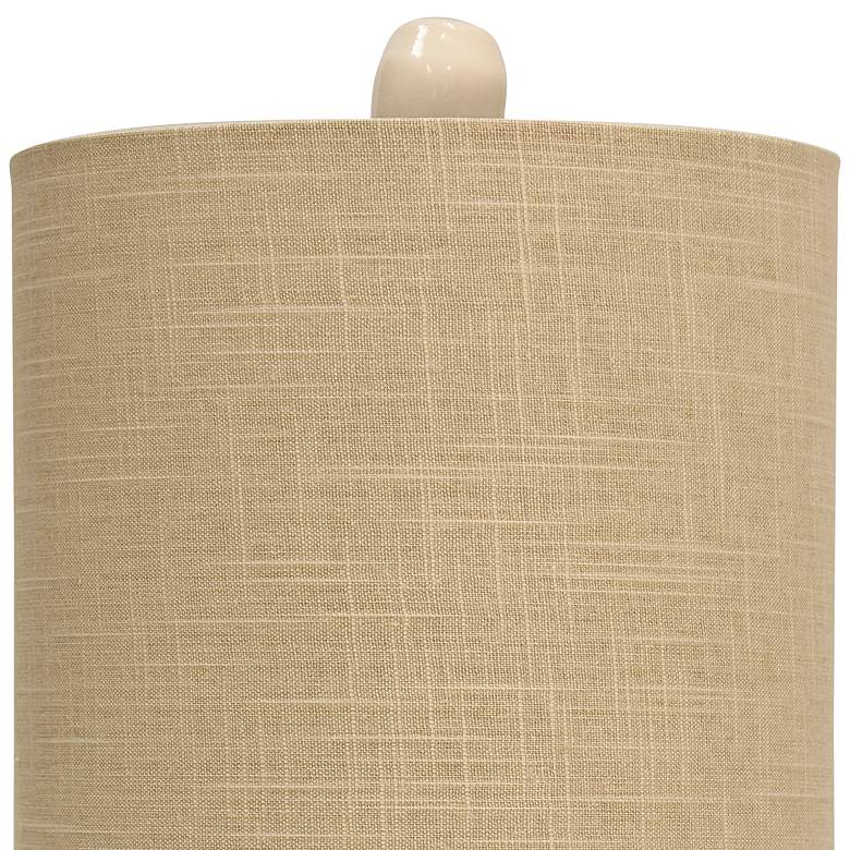 Image 3 Prova Ceramic Table Lamp - Cream Finish - Beige Hardback Fabric Shade more views