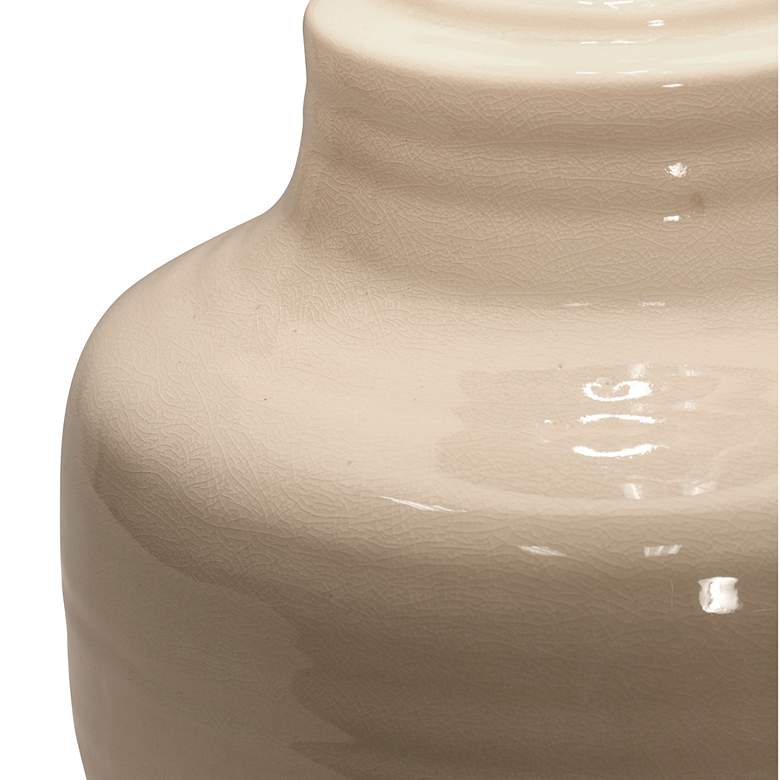 Image 4 Prova Ceramic Table Lamp - Cream Finish - Beige Hardback Fabric Shade more views